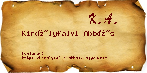 Királyfalvi Abbás névjegykártya
